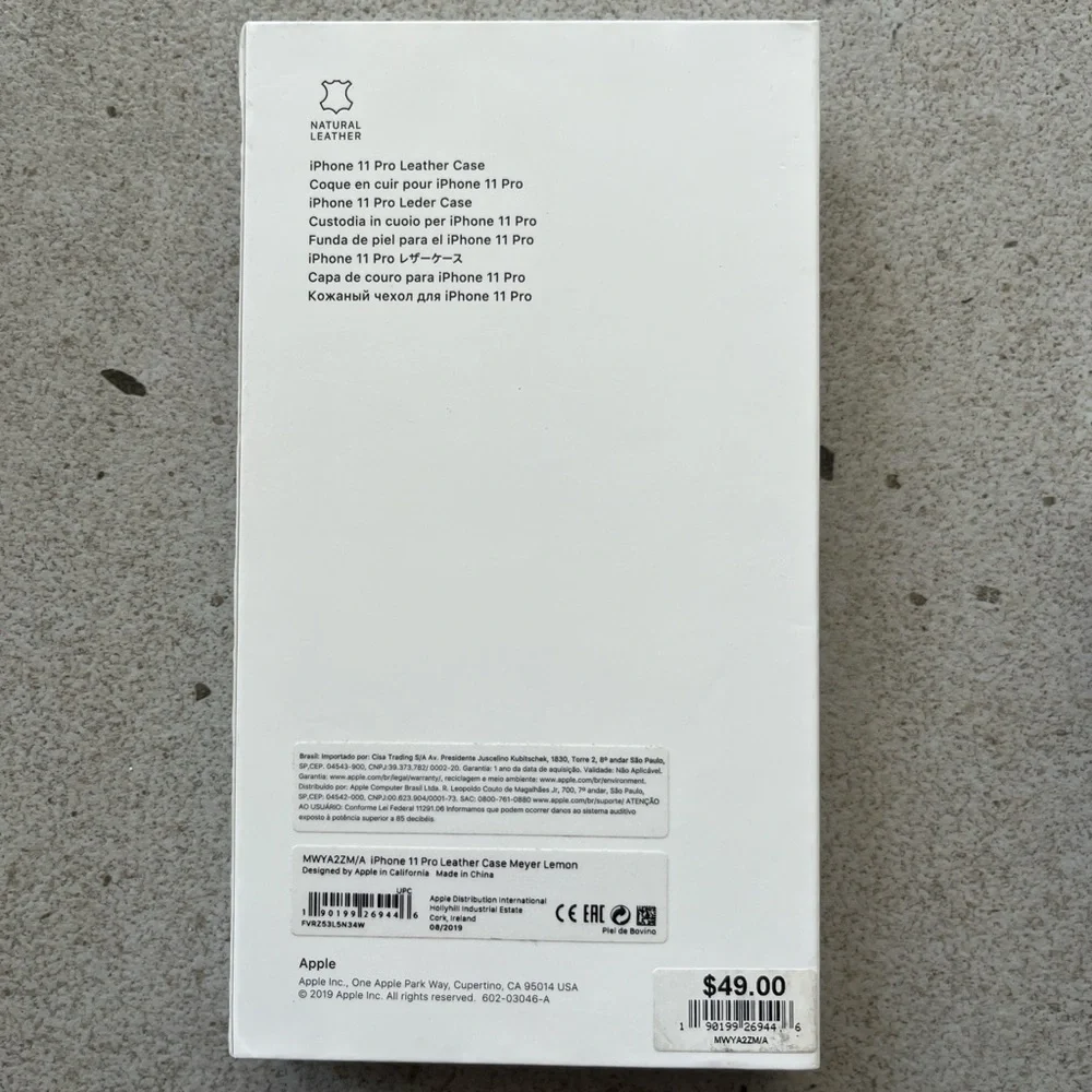 OEM AUTH Apple iPhone 11 Pro Case MagSafe Leather Yellow Meyer Lemon NEW IN BOX